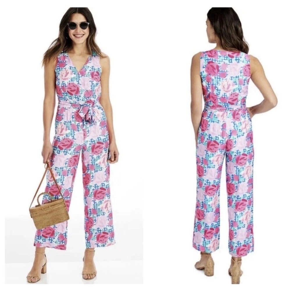 NWT $178 MSRP Vineyard Vines Kentucky Derby Run For The Roses Jumpsuit 8 Floral